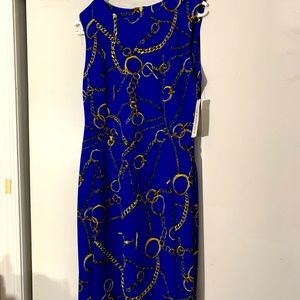 Sleeveless dress, back zipper, brand is Shelby and Palmer.